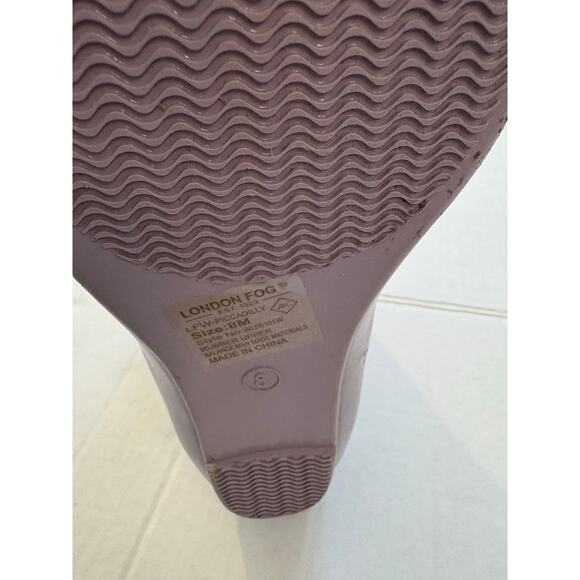 London Fog Women's Piccadilly Rain Boot Lilac Dots Size 8 Rubber Waterproof - Picture 5 of 9